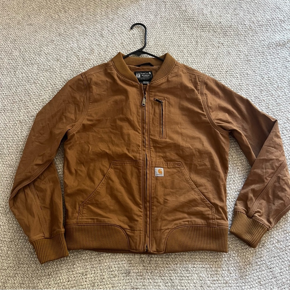 Carhartt Rugged Flex Relaxed Fit Canvas Jacket for Women in Brown and Tan